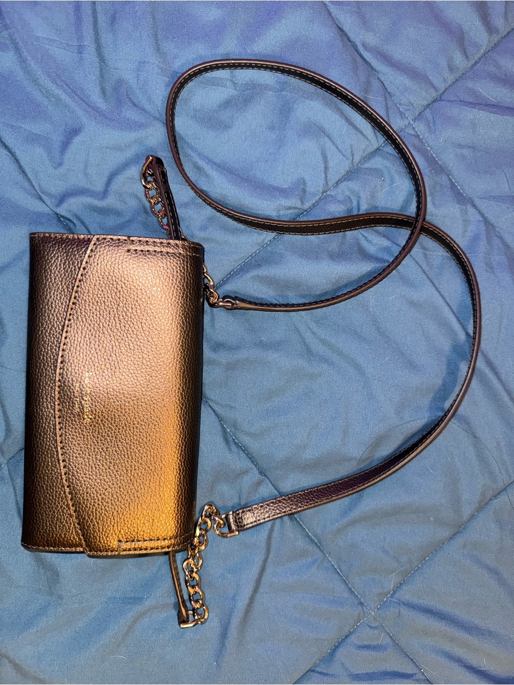 kate spade Metallic Bronze Pebbled Leather Crossbody Bag